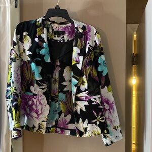 Worthington Black and Purple Floral Blazer